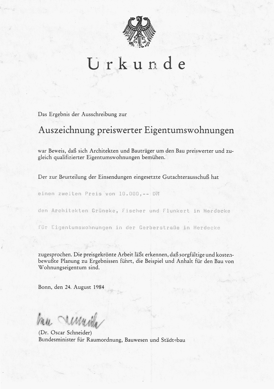 Auszeichnung preiswerter Eigentumswohnungen