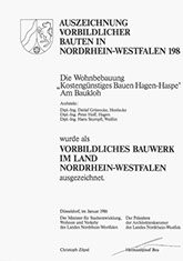 Auszeichnung vorbildlicher Bauten in Nordrhein-Westfallen 1986 | Kostengünstiges Bauen Hagen-Haspe